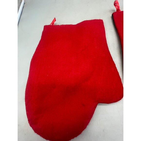 handmade Mom Dad Christmas mitten stockings set of 2 angle snowman velvet READ - Picture 10 of 10